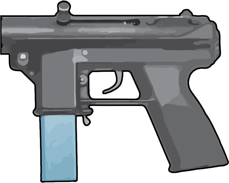 On Most Modern Pistols, The Weapon's Magazine Fits - Barrel Shroud Pistol (922x733), Png Download
