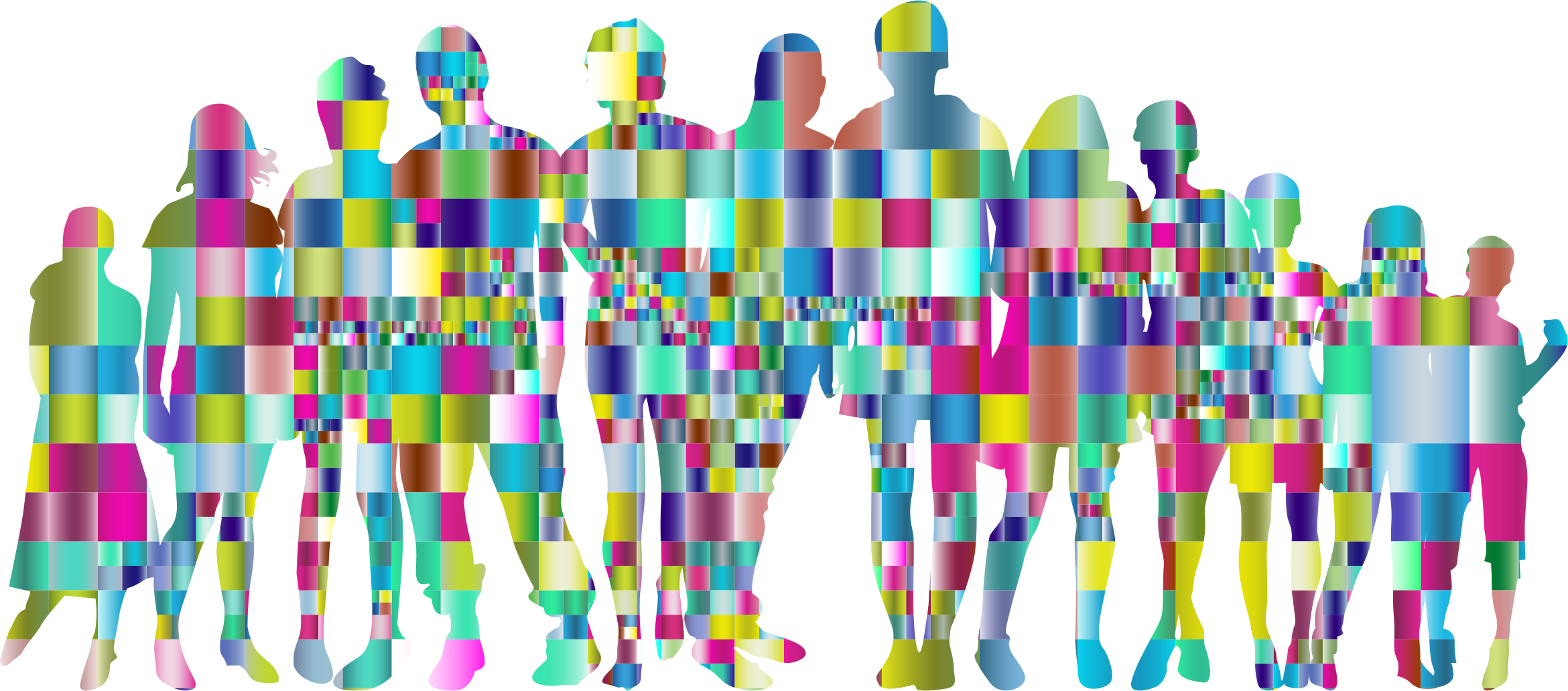 This Free Icons Png Design Of Prismatic Tiles Human - Clip Art (2340x1032), Png Download