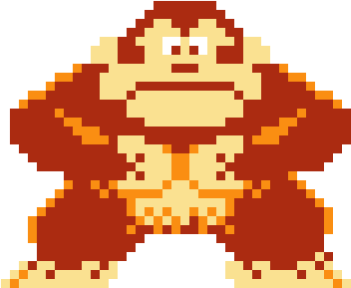 Donkey Kong - Donkey Kong Pixel Art Minecraft (510x330), Png Download