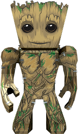Metal Earth Guardians Of The Galaxy - Groot (407x620), Png Download