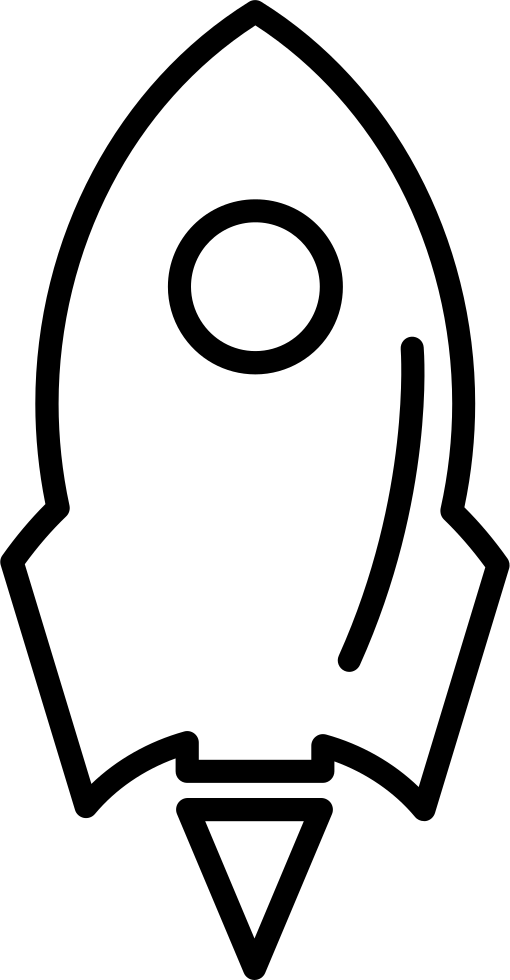 Rocket Ship Variant With Circle Outline Comments - Space Rocket Draw (510x980), Png Download