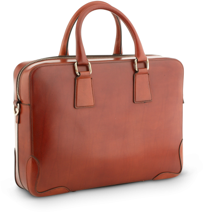 Italian Leather Briefcase With Shoulder Strap-brandy - Padded Laptop Bag Briefcase By Filson (800x500), Png Download
