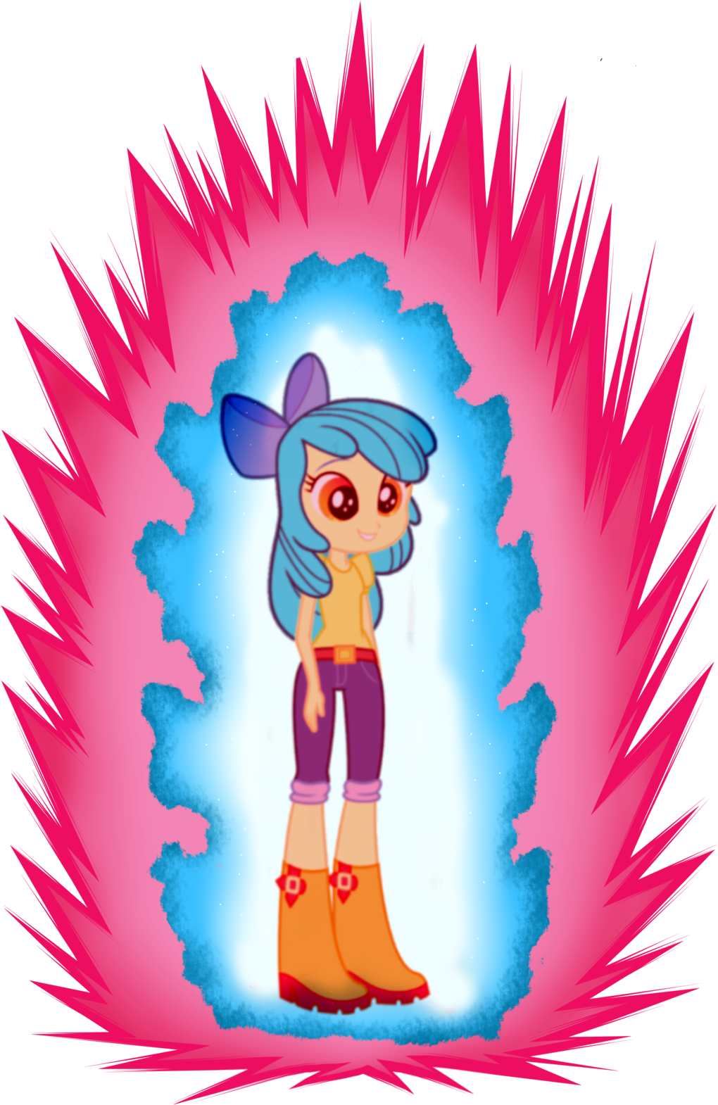 Aura, Bow, Colored, Color Edit, Edit, Equestria Girls, - Goku Super Saiyan Blue Kaioken X20 (1024x1593), Png Download