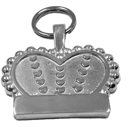 Medium Crown & Heart Tag Sterling Silver - Pet Tag (600x600), Png Download