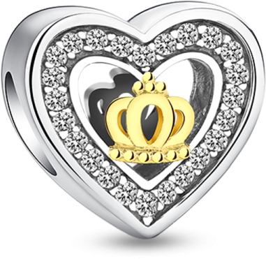 Pandora Charms By Pandora Only Gold Clover Heart (600x600), Png Download