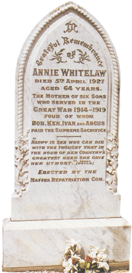 Grave Of Annie Whitelaw, Briagolong Cemetery, Victoria - Grave (530x962), Png Download