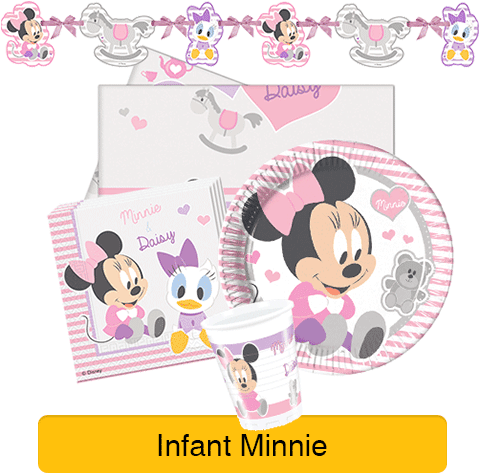 Minnie Mouse Party Supplies - 8 Disney Infant Minnie Mouse Baby Party Paper Plates (500x500), Png Download