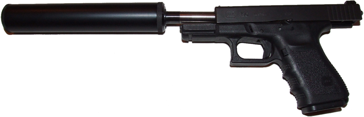 Rds Tactical Silencer On A Glock Mod 19 Barrel - Deactivated Guns Beretta 92g (1241x400), Png Download