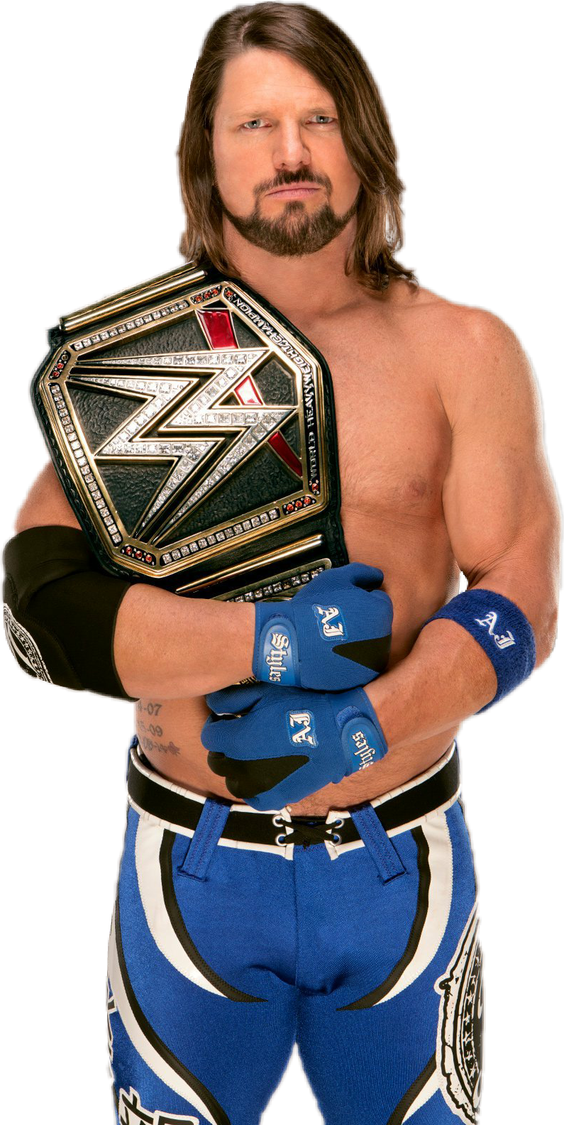 Ajstyles Wwe Styles Aj Champion Wrestling Wrestler - Aj Styles Wwe Champion (795x1585), Png Download