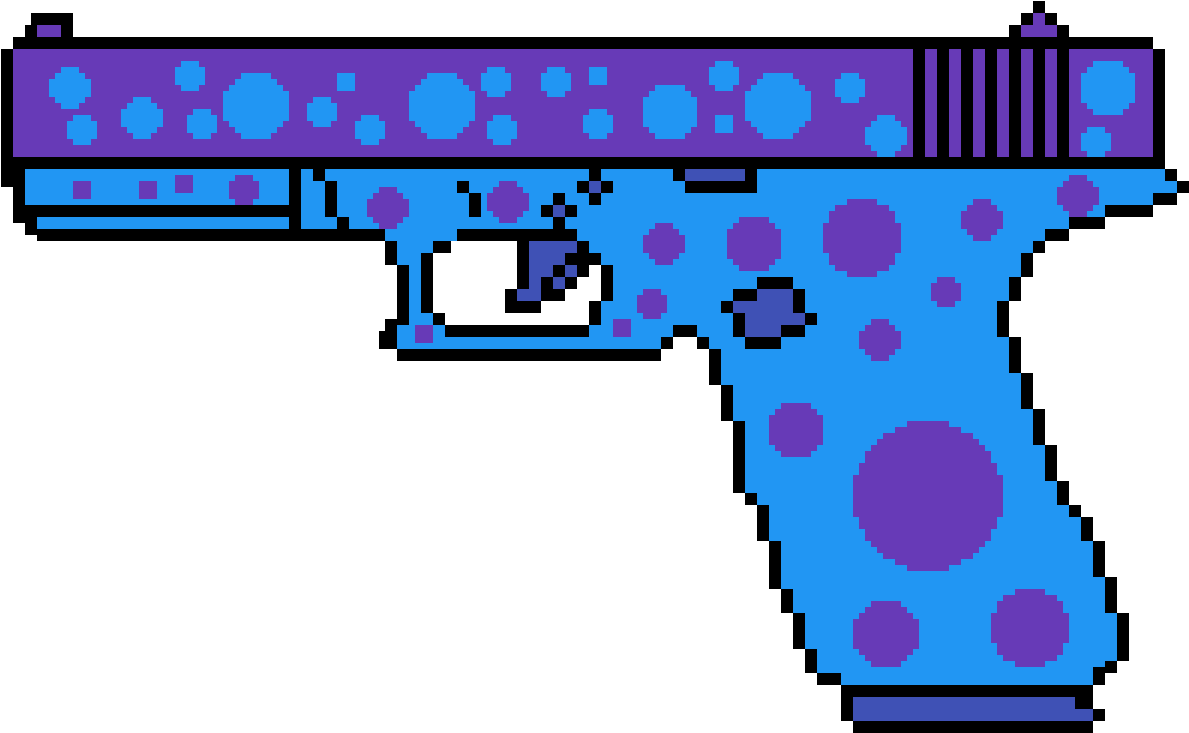 Glock 18 - Bubbles - Neon Gun Png (1200x1200), Png Download