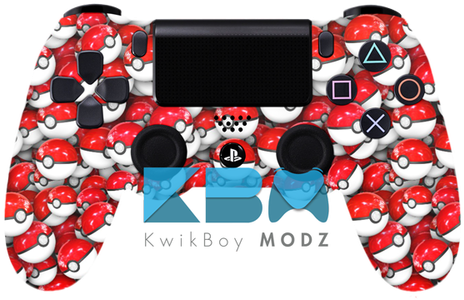 Custom Pokéball Ps4 Controller - Kwikboy Modz (500x356), Png Download