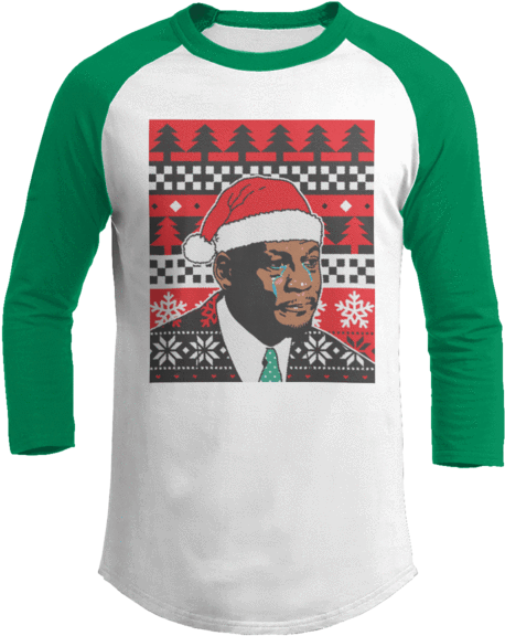 Crying Jordan - Pour The Merlot - Raglan / White/red / S (600x600), Png Download