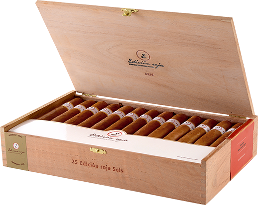 A Cedar-wood Cigar Box Containing 10, 20, 25, Or 30 - Edicion Roja Cigar (518x413), Png Download