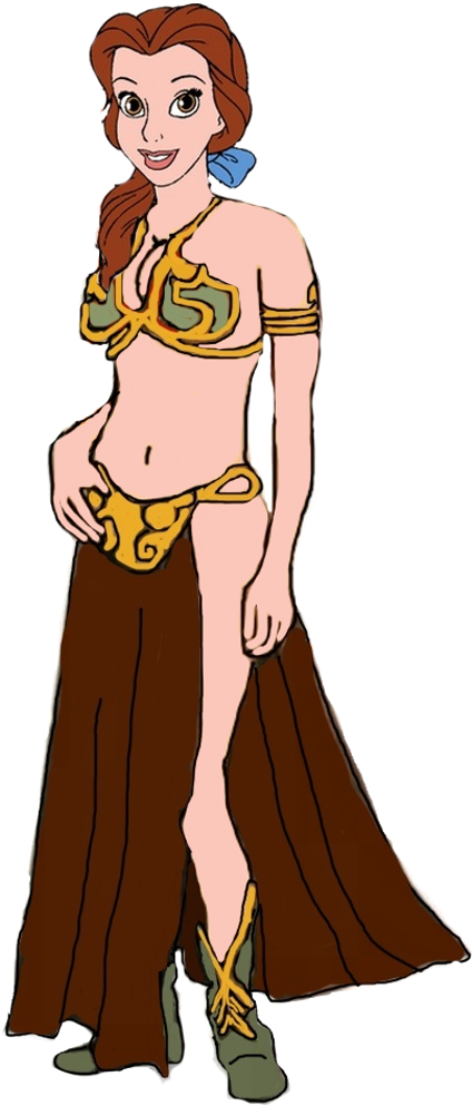Princess Belle Wearing Leia's Metal Bikini By Darthraner83 - 👙 Velma Dinkley (466x992), Png Download