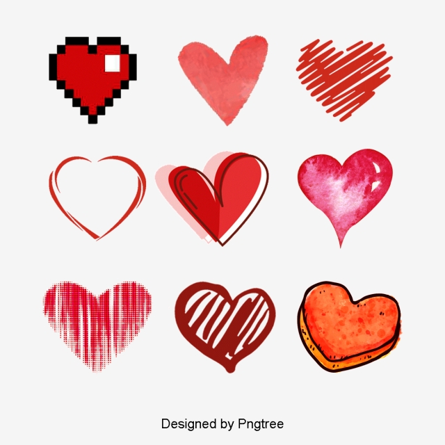 Vector Hand-drawn Heart, Heart Clipart, Vector, Hand - Pixel Heart (640x640), Png Download