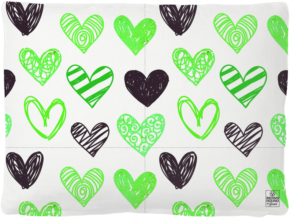 Hand Drawn Hearts Dog Bed - Corazones Negros Y Dorados (1024x1024), Png Download