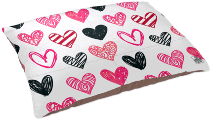 Hand Drawn Hearts Dog Bed - Snack Cake (480x480), Png Download