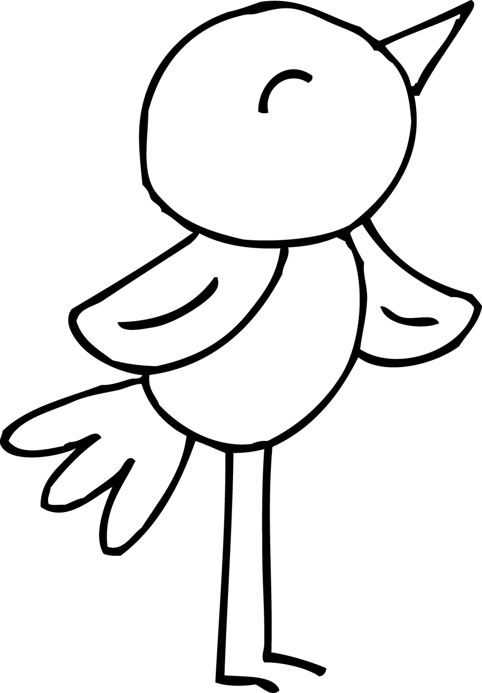 Spring Black And White Flowers - Cute Bird Clipart Black And White (972x1399), Png Download