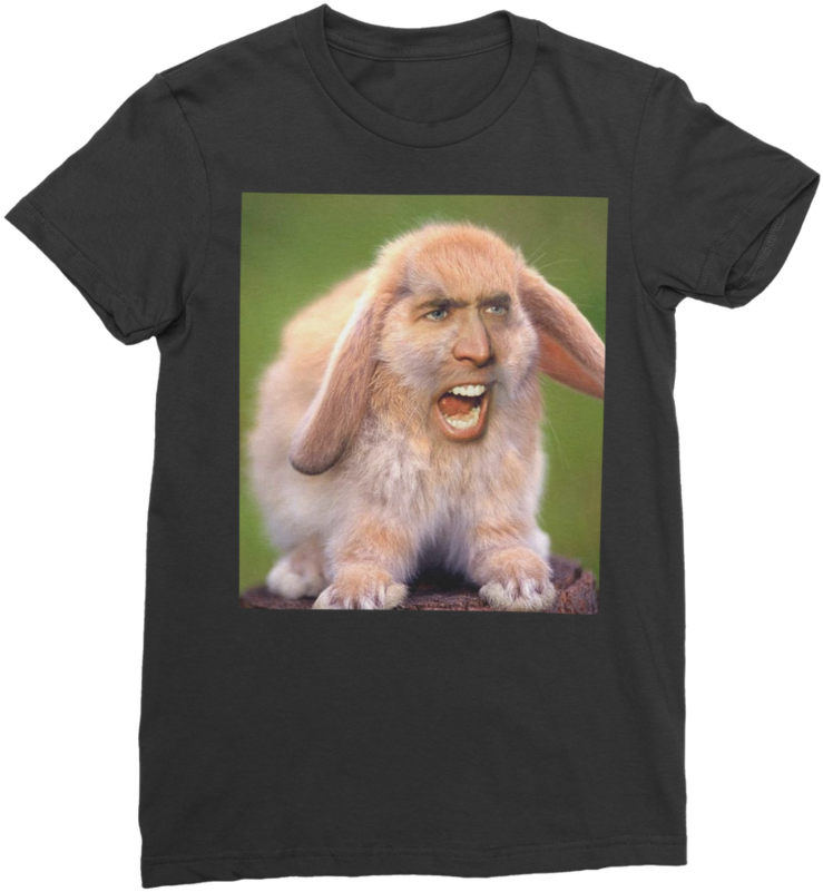 Nicolas Cage's Face On A Rabbit ﻿classic Women's - Nicolas Cage Bunny Rabbit (900x900), Png Download