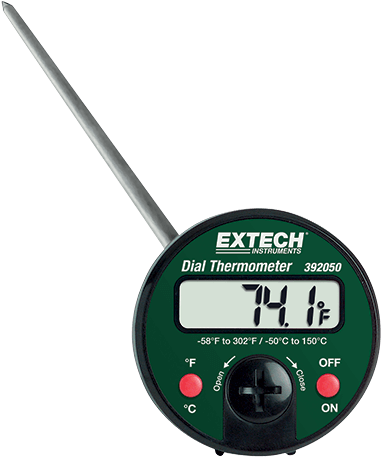 Contact Thermometers - Extech 392050 Penetration Stem Dial Thermometer (414x500), Png Download