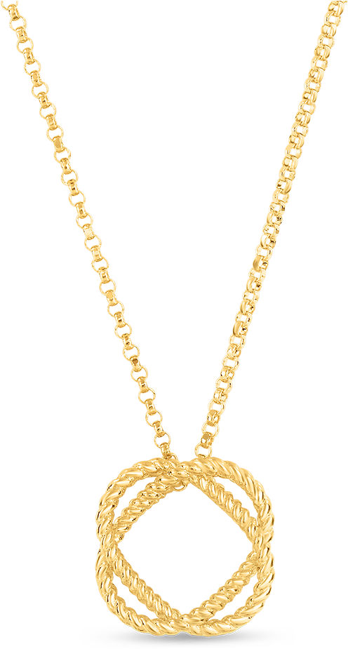Roberto Coin Barocco 18k Yellow Gold Circle Pendant - Pendant (1600x1600), Png Download