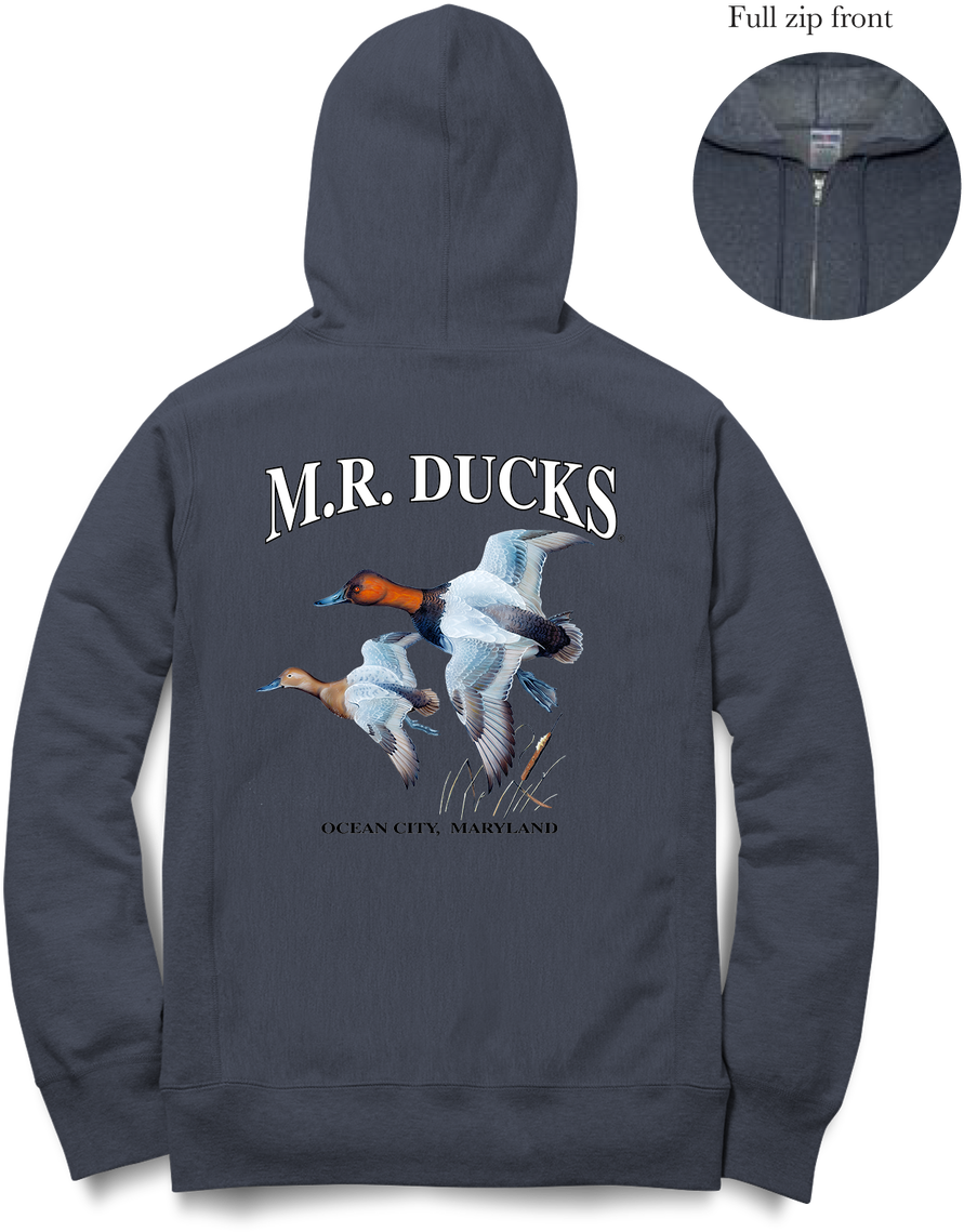 Ducks® 2018 Vintage Navy Hoodie With Zipper - Color (985x1280), Png Download