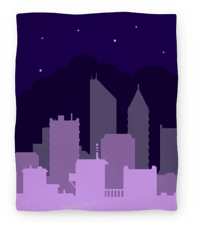 Pixel Cityscape Blanket - Pixel (484x484), Png Download