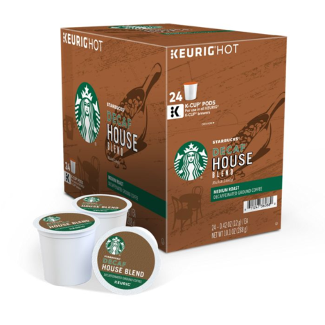 Starbucks Decaf House Blend Coffee Keurig K Cups 24 - Starbucks Pike Place Roast Medium Keurig K-cups (640x468), Png Download