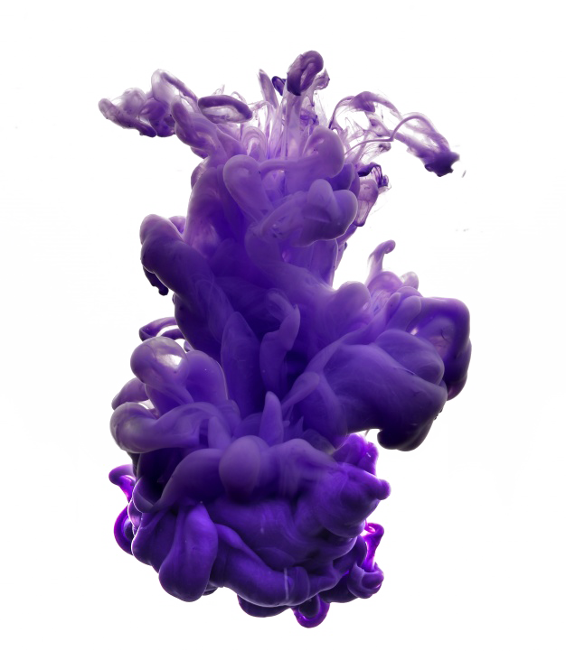 Violet Smoke Png Image - Photograph Of A Purple Ink Cloud In Clear Water Apple (626x721), Png Download