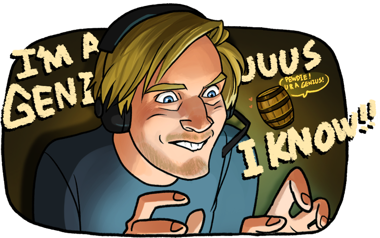 Pewdiepie By Hallpen - Fan Art (800x515), Png Download