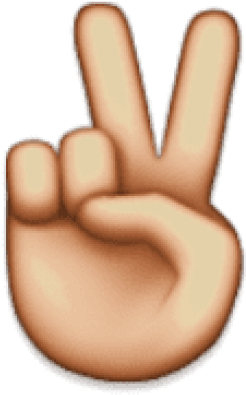 Free Png Ios Emoji Victory Hand Png Images Transparent - Emojis Amor Y Paz (480x502), Png Download