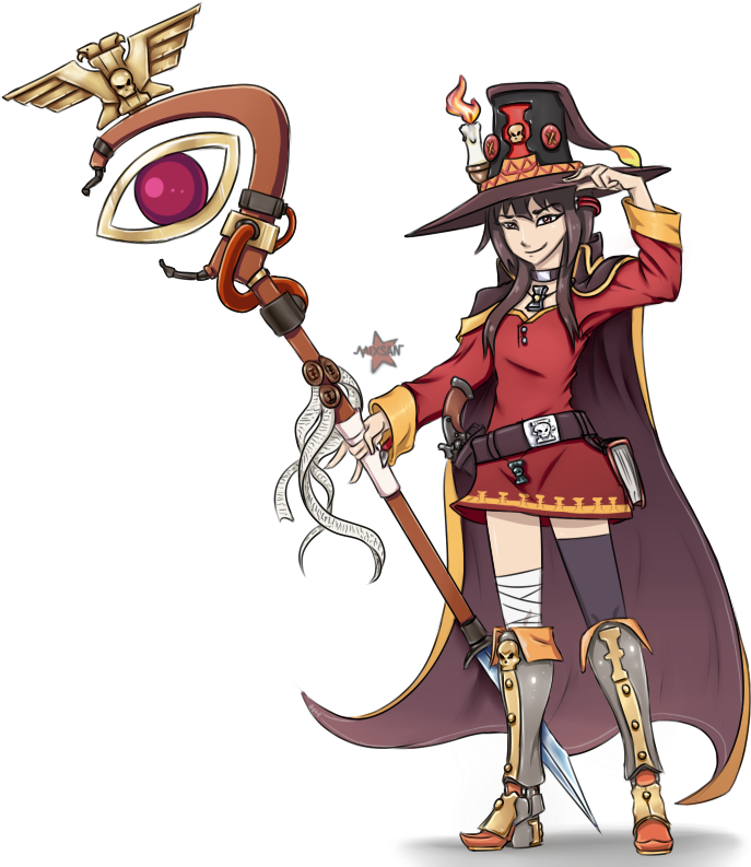 View Fullsize Megumin Image - Cartoon (710x798), Png Download