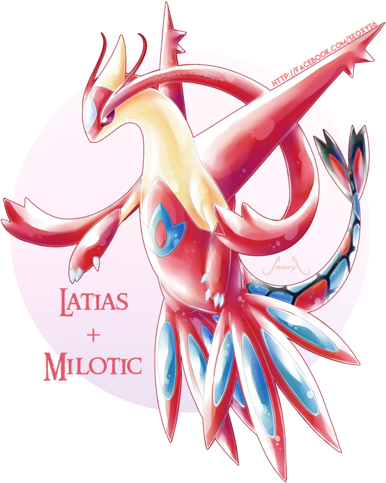 Latias X Milotic - Pokemon Fusion Milotic X Latias (800x1000), Png Download