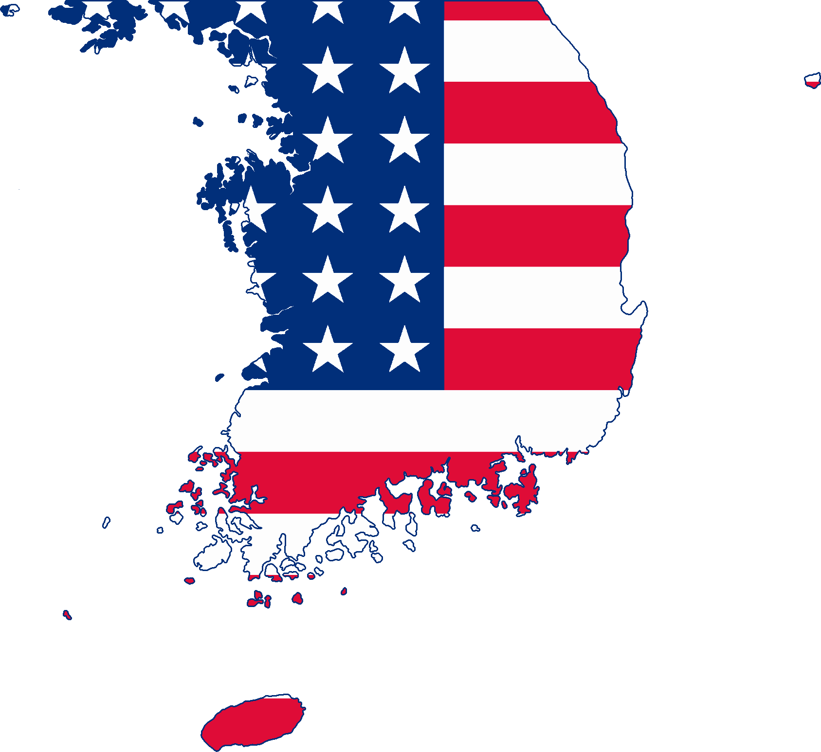 Flag Map Of United States Military Government Of Korea - United States Of Korea (1687x1546), Png Download