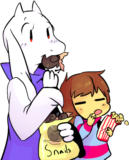 Mention Pls - Undertale Eating Snacks (540x560), Png Download