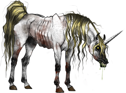 Zombie Unicorn By Warimu-d5mttxg - Zombie Unicorn Png (533x393), Png Download