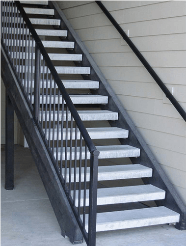 View Details - Concrete Stairs With Steel Construction (850x500), Png Download