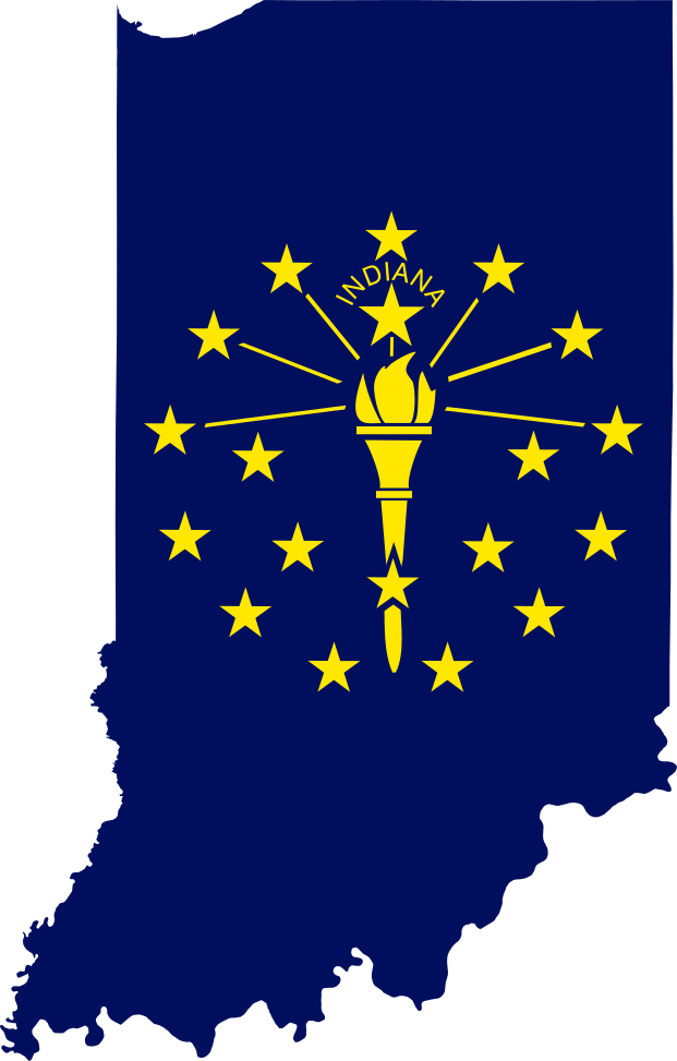 Politically Incorrect » Thread - Indiana Flag Map (621x973), Png Download