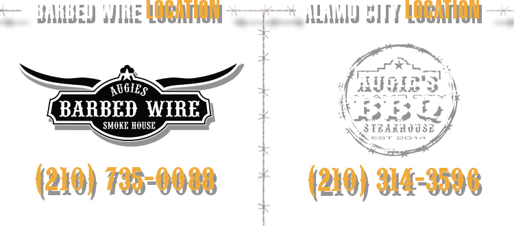 Augie S Bbq Barbed Wire Smokehouse Rh Augiesbbq Com - Graphics (750x330), Png Download