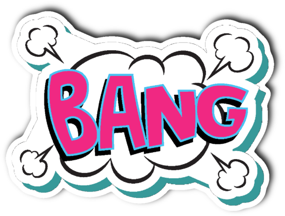Comic Book Words Bang Vinyl Die Cut Sticker - Comic Book Stickers (600x600), Png Download