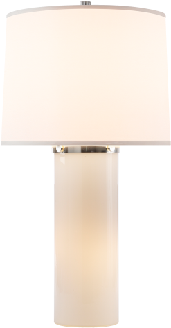 Moon Glow Table Lamp In White Glass With Silk Shade - Pöytävalaisin Marmori (480x480), Png Download