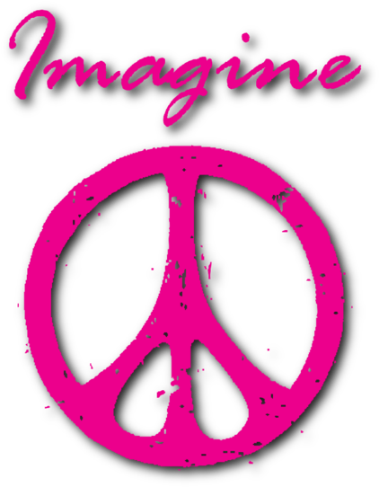 Imagine Peace 3" X 4" Die Cut Vinyl Sticker - Circle (600x600), Png Download