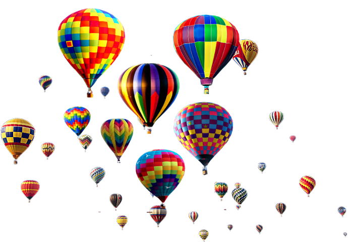 Colorful Hot Air Balloon Journal: 150 Page Lined Notebook/diary (690x480), Png Download