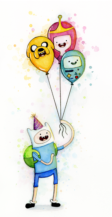 Click And Drag To Re-position The Image, If Desired - Adventure Time Birthday Card (363x700), Png Download