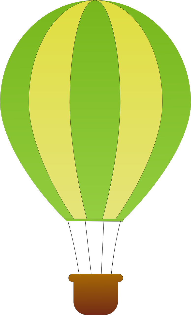 Hot Air Balloon Clip Art Outline - Hot Air Balloon Clip Art (366x603), Png Download