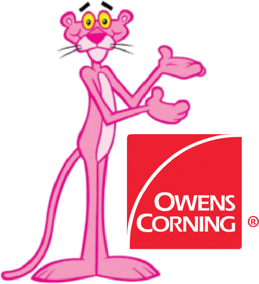 Pink Panther Owens Corning Roof Shingles Insulation - Owens Corning Pink Panther (517x621), Png Download