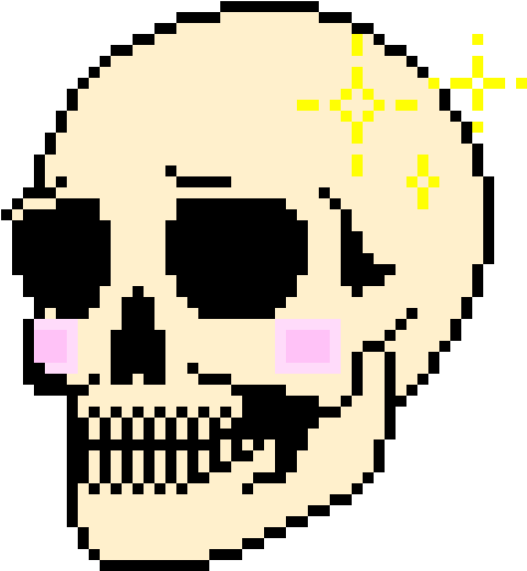Cute Skull - Pixel Art Cute Skull (600x620), Png Download