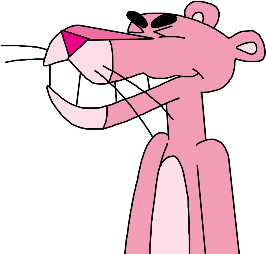 The Pink Panther Laughing By Marcospower1996 - Pink Panther Smiling (894x894), Png Download