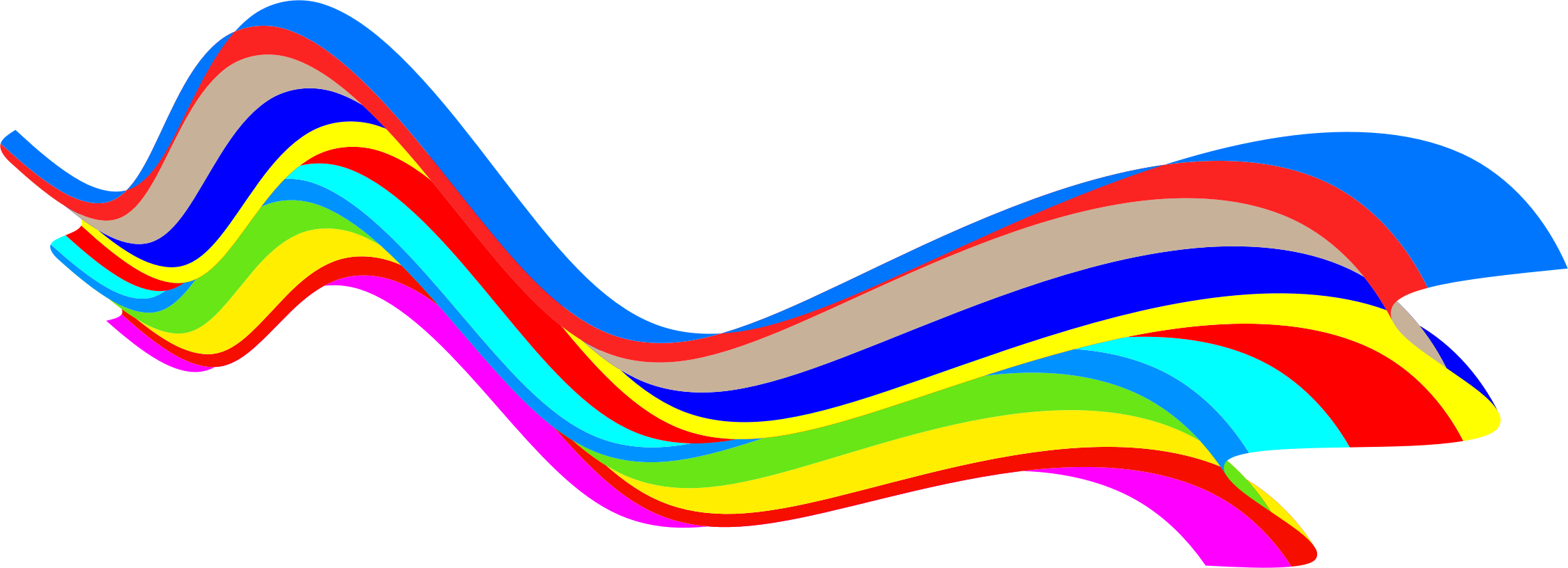 Big Image - Rainbow Wave Clipart (2250x816), Png Download
