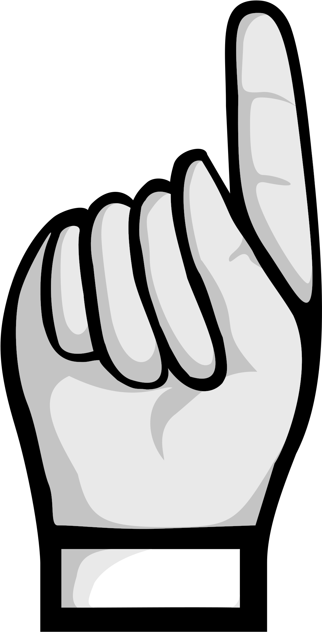 Hand Clipart Muscular - Hand Pointing Up Clipart (1127x2400), Png Download